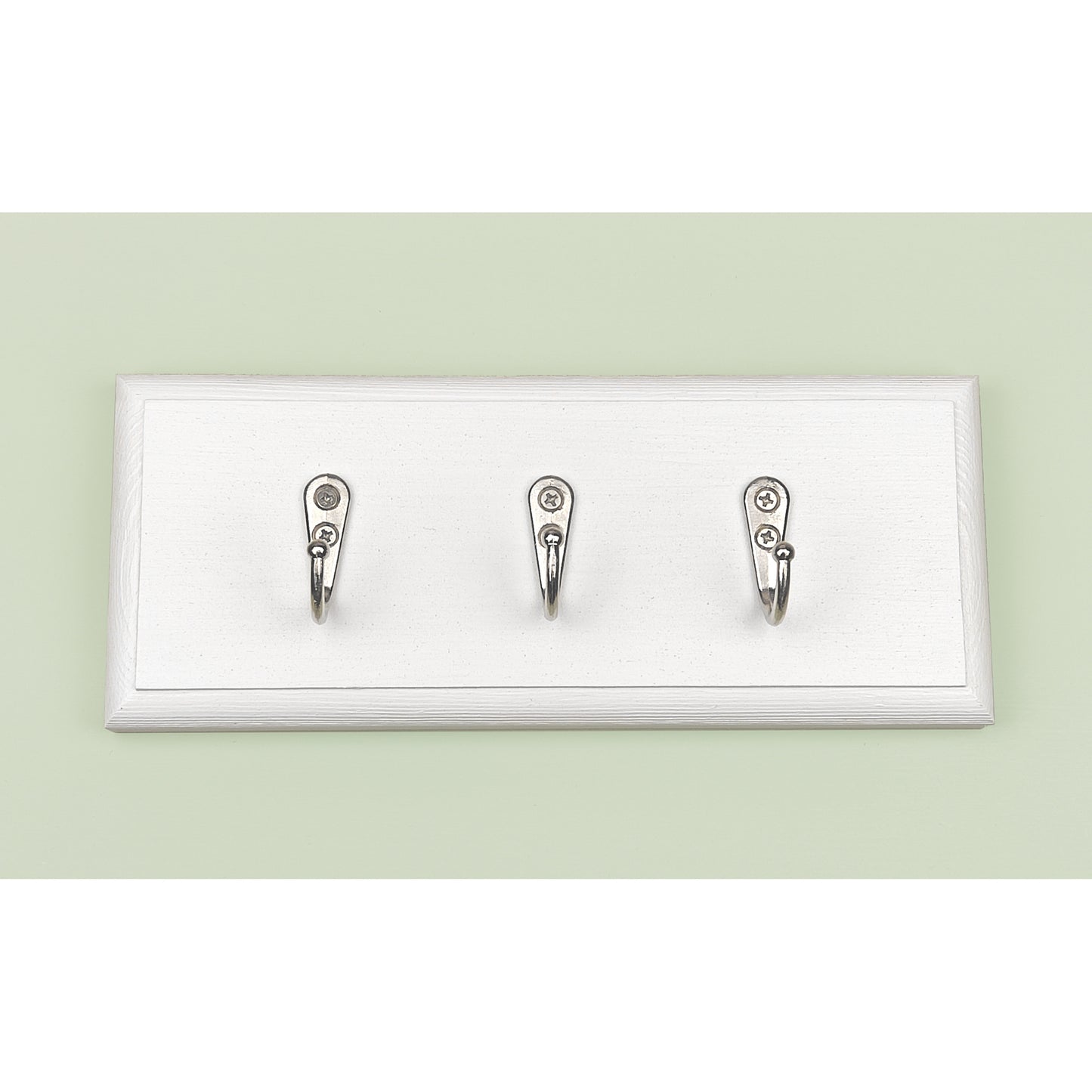 Floating Wooden Key Rack in White Chalk Paint with Hidden Fixings - Made to Order