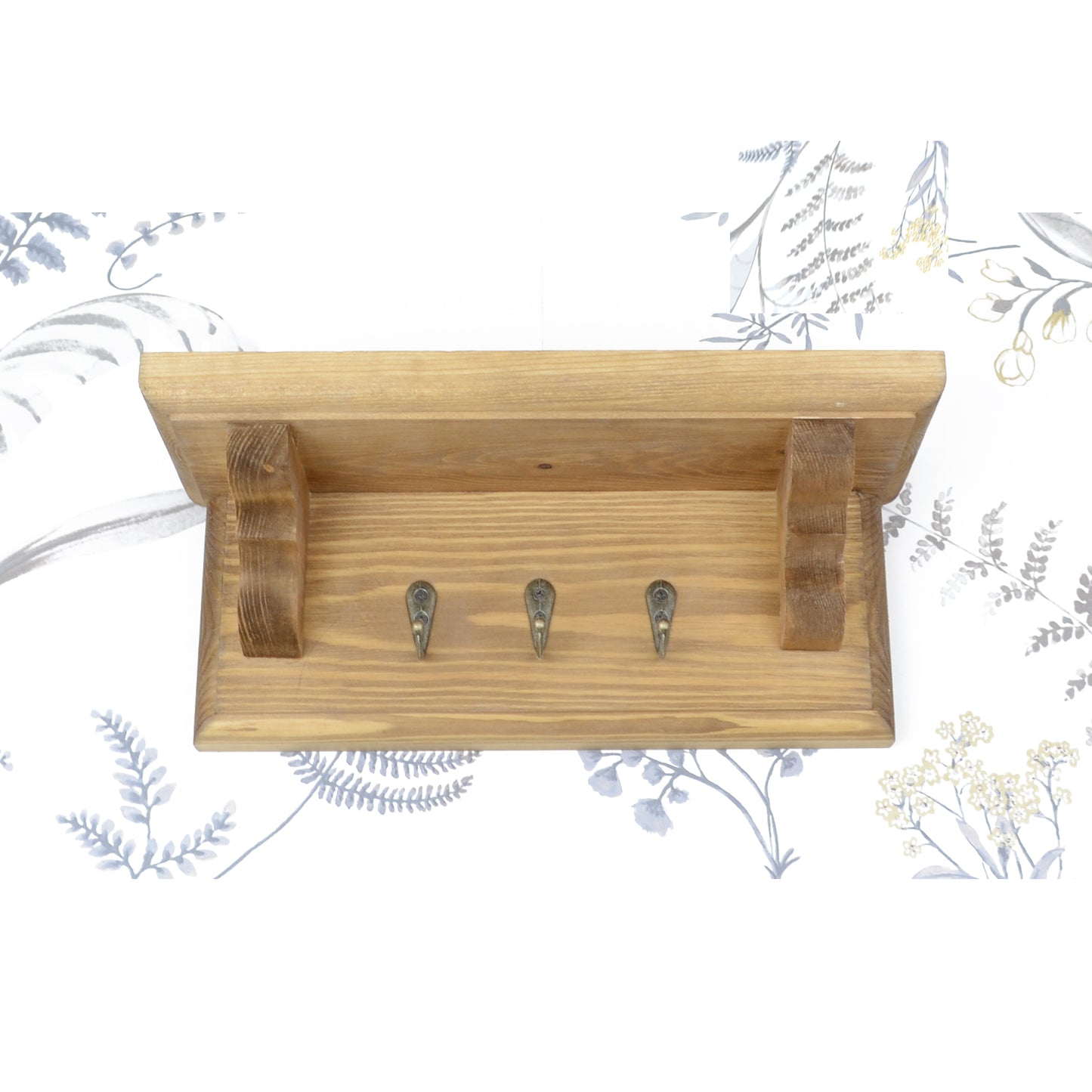 Key Rack with Shelf and Hidden Fixings in an Oak Stain and Oiled Finish - Made to Order