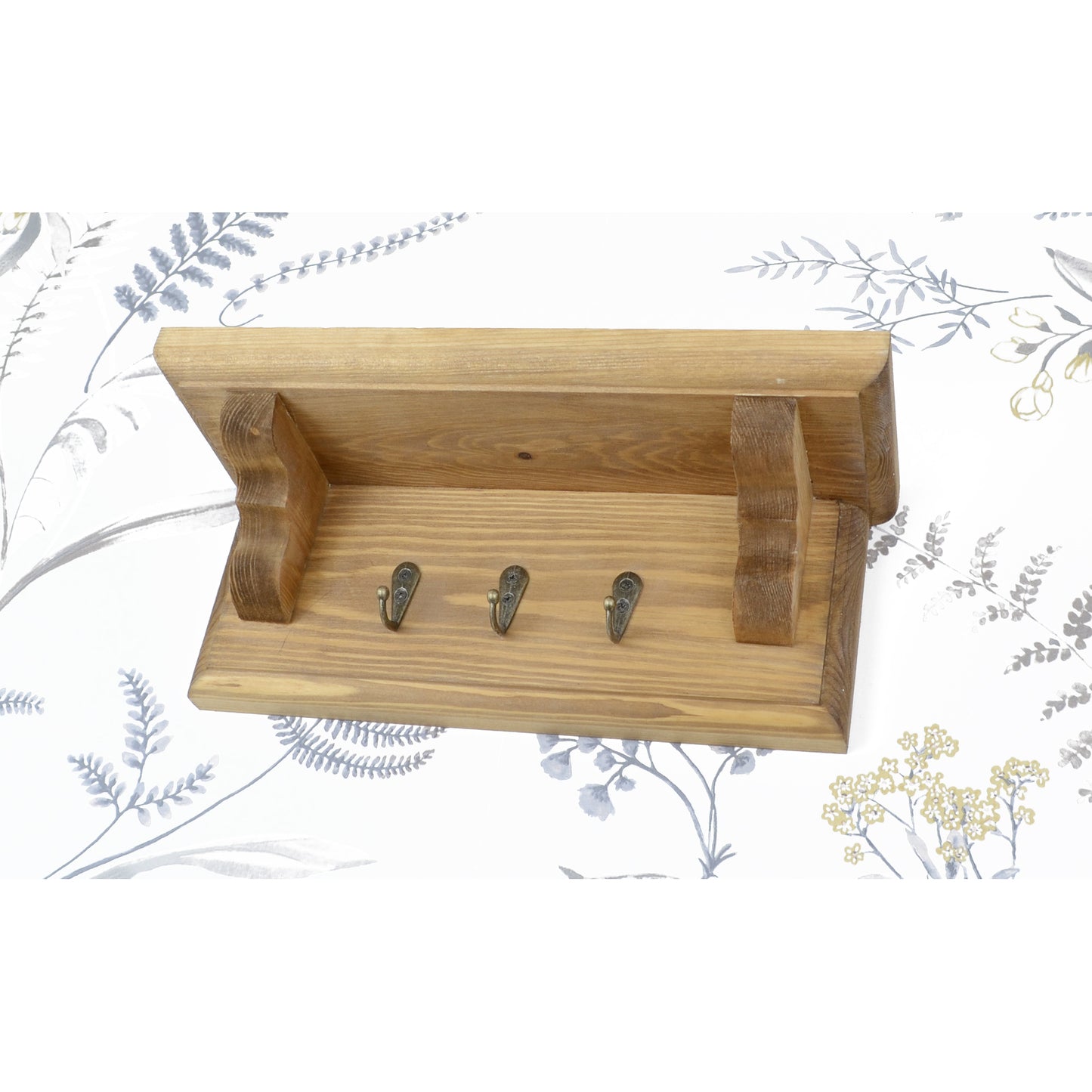 Key Rack with Shelf and Hidden Fixings in an Oak Stain and Oiled Finish - Made to Order