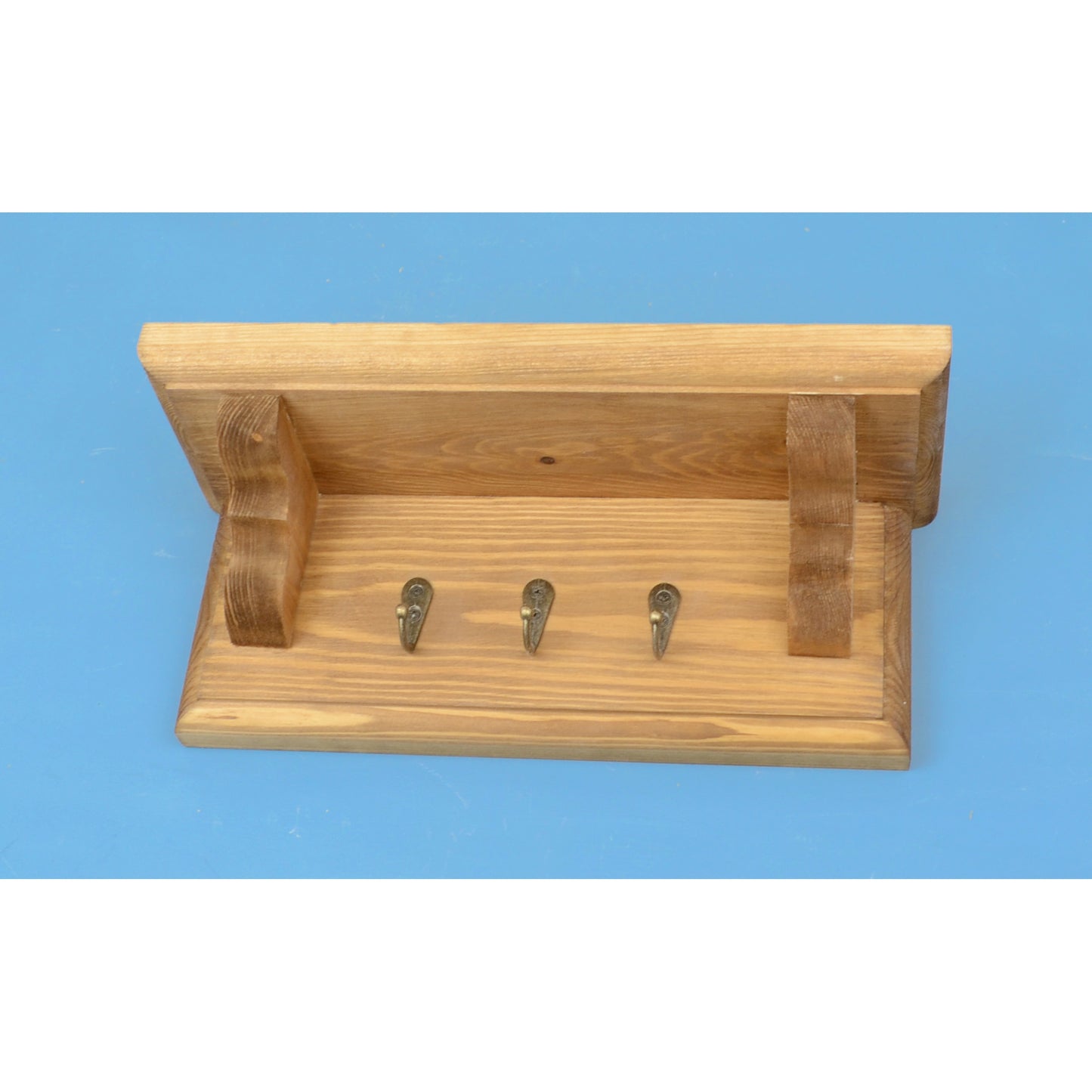 Key Rack with Shelf and Hidden Fixings in an Oak Stain and Oiled Finish - Made to Order