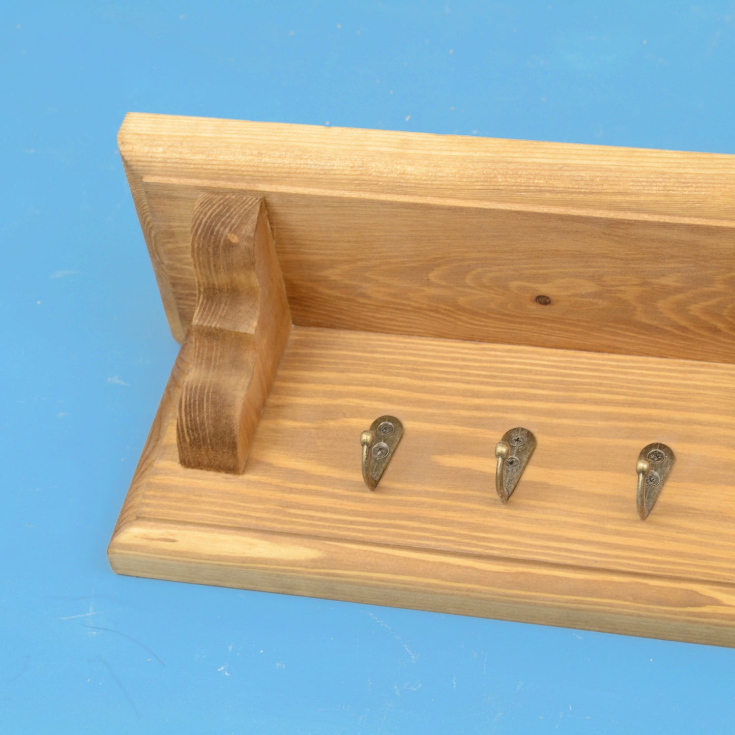 Key Rack with Shelf and Hidden Fixings in an Oak Stain and Oiled Finish - Made to Order