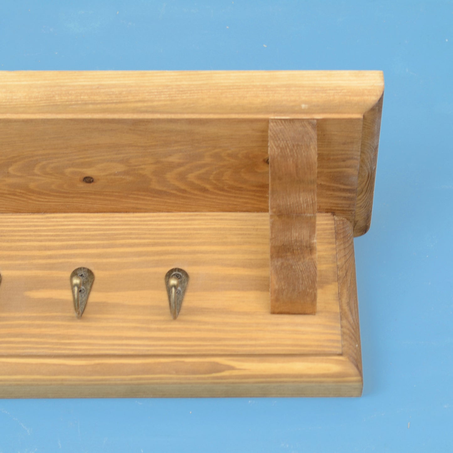 Key Rack with Shelf and Hidden Fixings in an Oak Stain and Oiled Finish - Made to Order