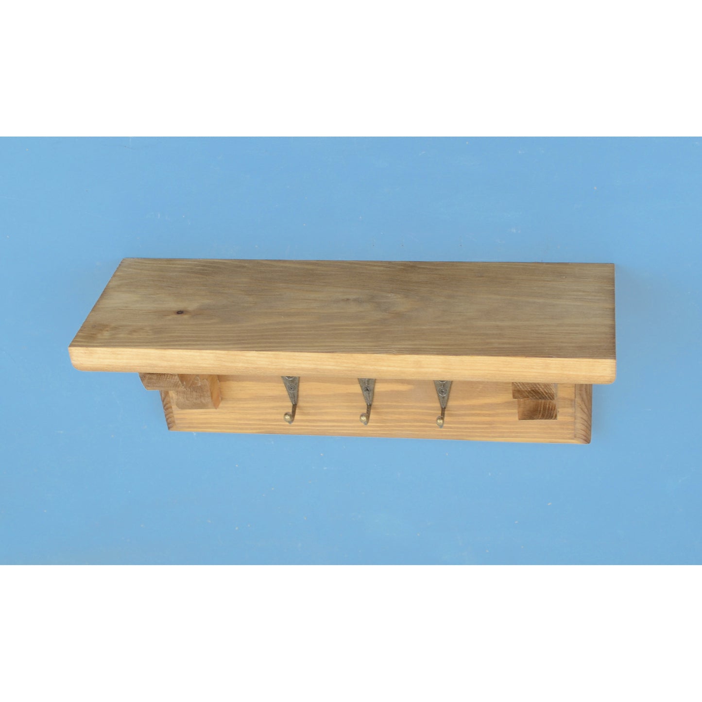 Key Rack with Shelf and Hidden Fixings in an Oak Stain and Oiled Finish - Made to Order